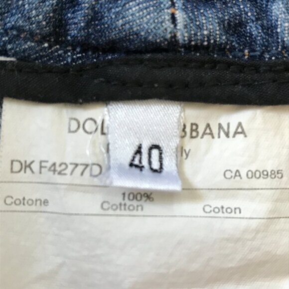 Dolce & Gabbana Denim Mini Skirt Women size 40 Blue Distressed Buckle Accent - Picture 4 of 11